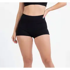 HIPSY SWIMWEAR - Short bikini mujer tiro alto pretina negro