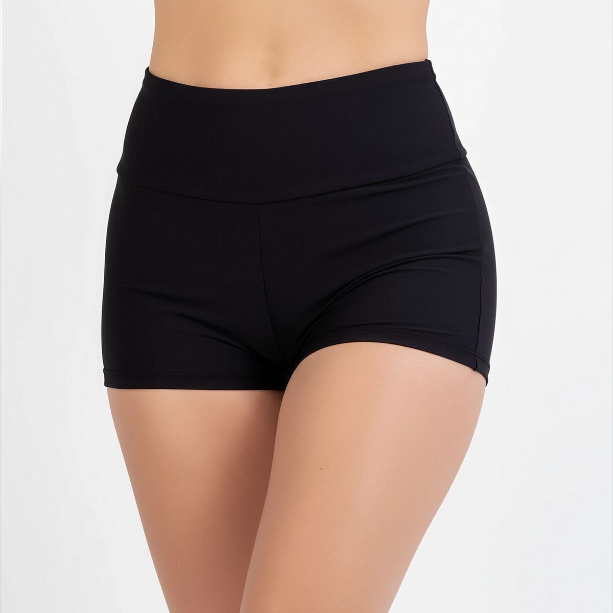 HIPSY SWIMWEAR - Short bikini mujer tiro alto pretina negro