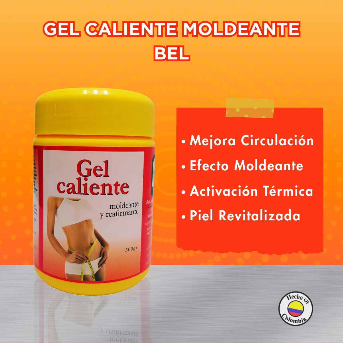 BEL BELLEZA EXPRESS LATINA - Gel Caliente Moldeante BEL x500gr Define y Tonifica con una Sensación Única