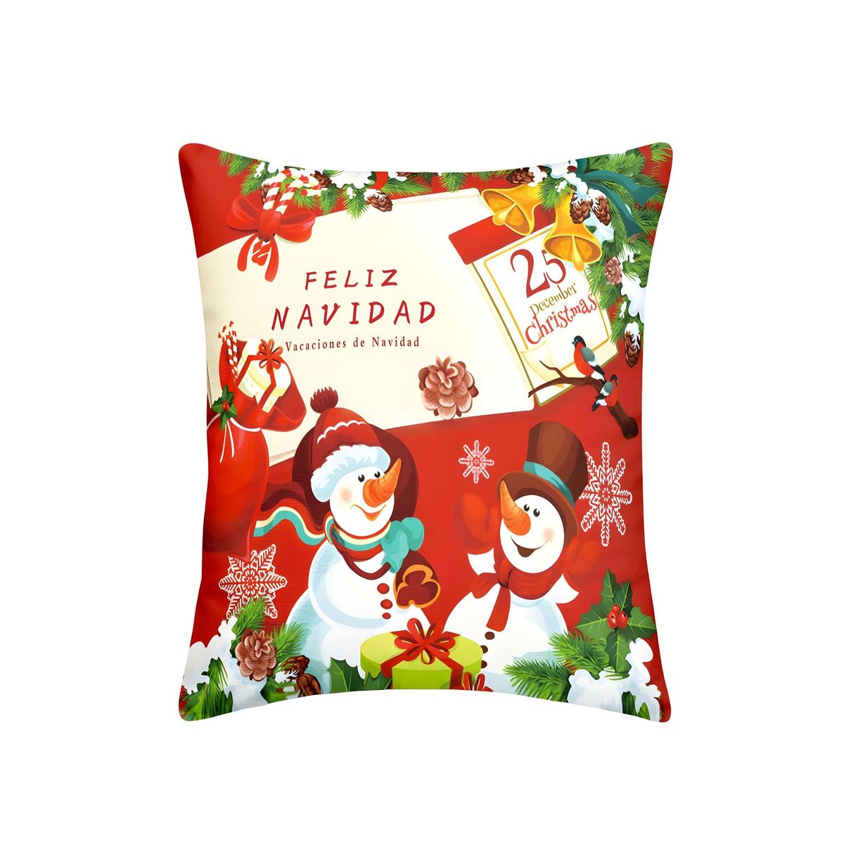GENERICO - FUNDAS NAVIDAD SET DE 4 FUNDAS PARA COJINES DE 45X45 CM