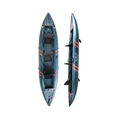 KAUT - Kayak Inflable Profesional PVC Laminado 2-3 personas 410 cm - Cautín + Mochila & Accesorios -