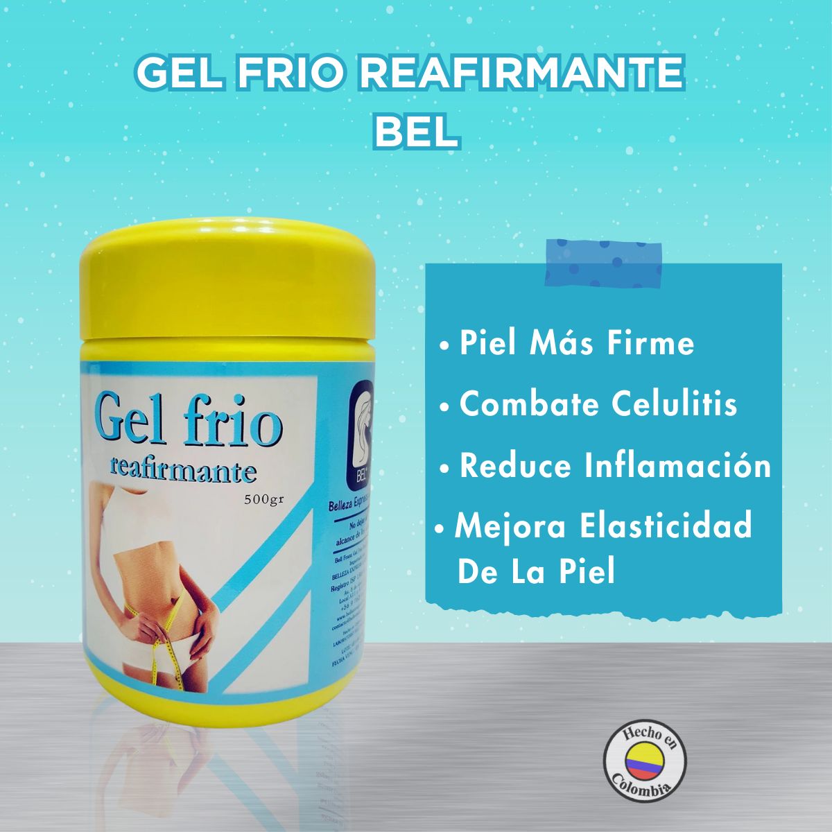 BEL BELLEZA EXPRESS LATINA - Gel Frío Reafirmante BEL x 500gr Tonifica y Revitaliza tu Piel