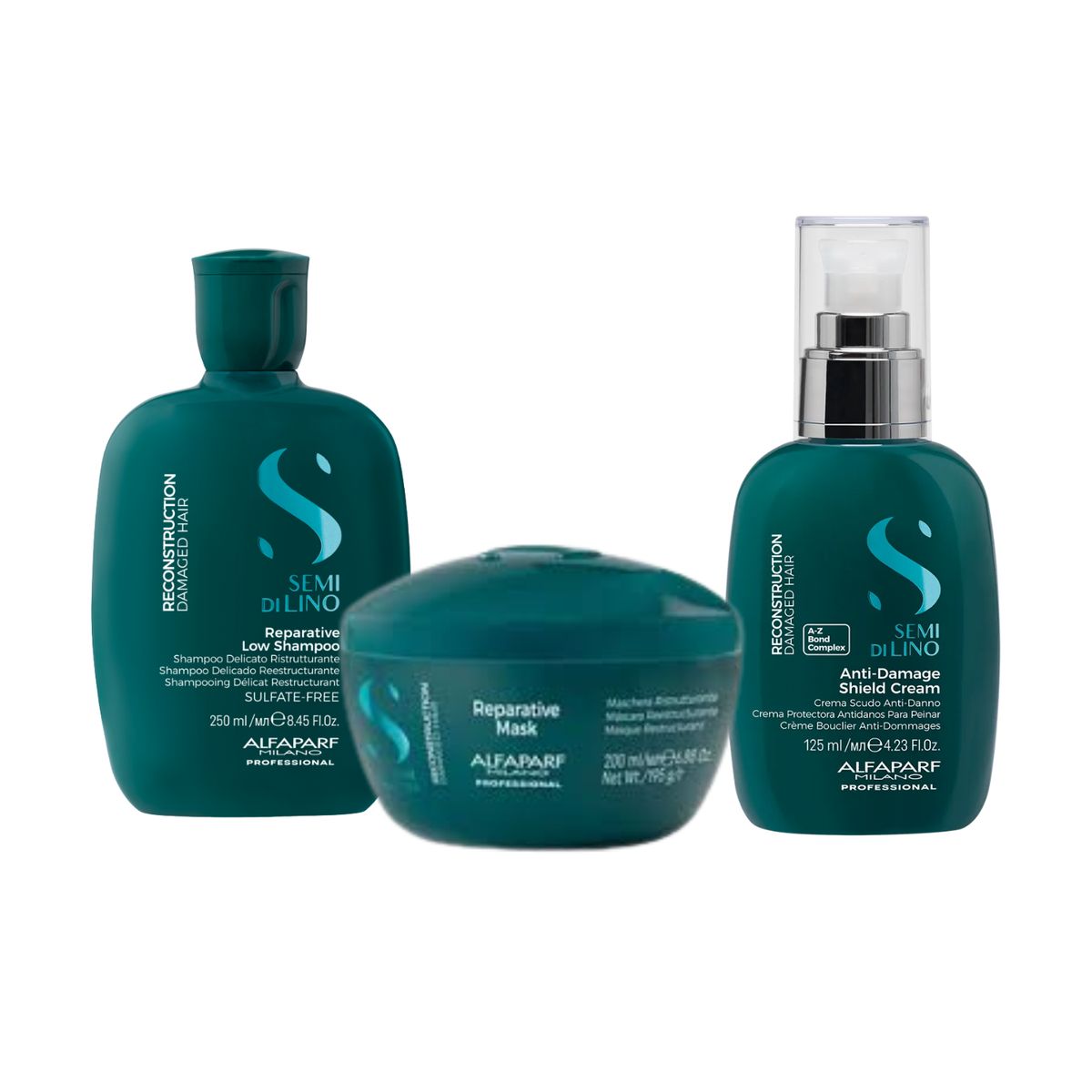 ALFAPARF MILANO - Set Shampoo Y Mascara + anti damage fluido reparative Alfaparf