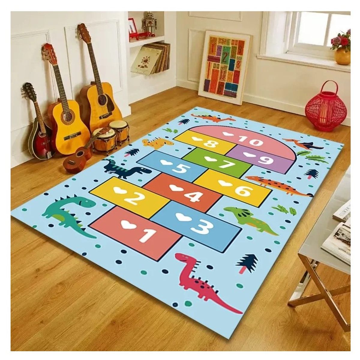 SMARTY XPERIENCE - Alfombra Lisa Infantil Dino Colors 120x160 CM