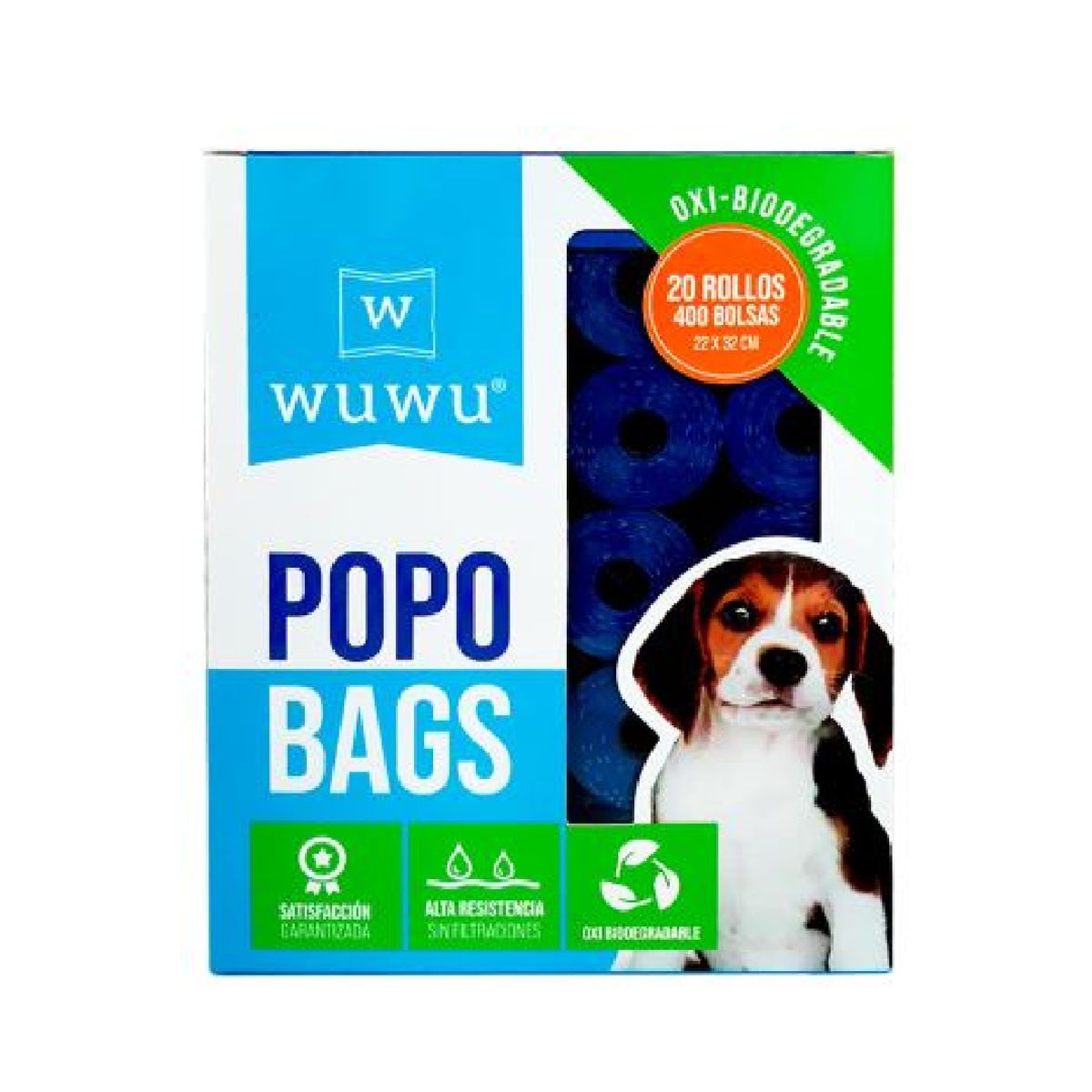 WUWU - Bolsas Desechos Oxibiodegradables Wuwu 20 rollos - 400 bolsas