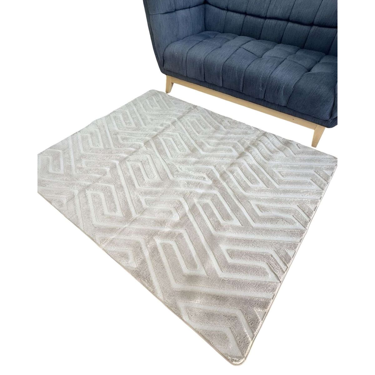 GENERICO - ALFOMBRA LIVING COMEDOR DISEÑO ELEGANTE 160X200CM BEIGE CLARO