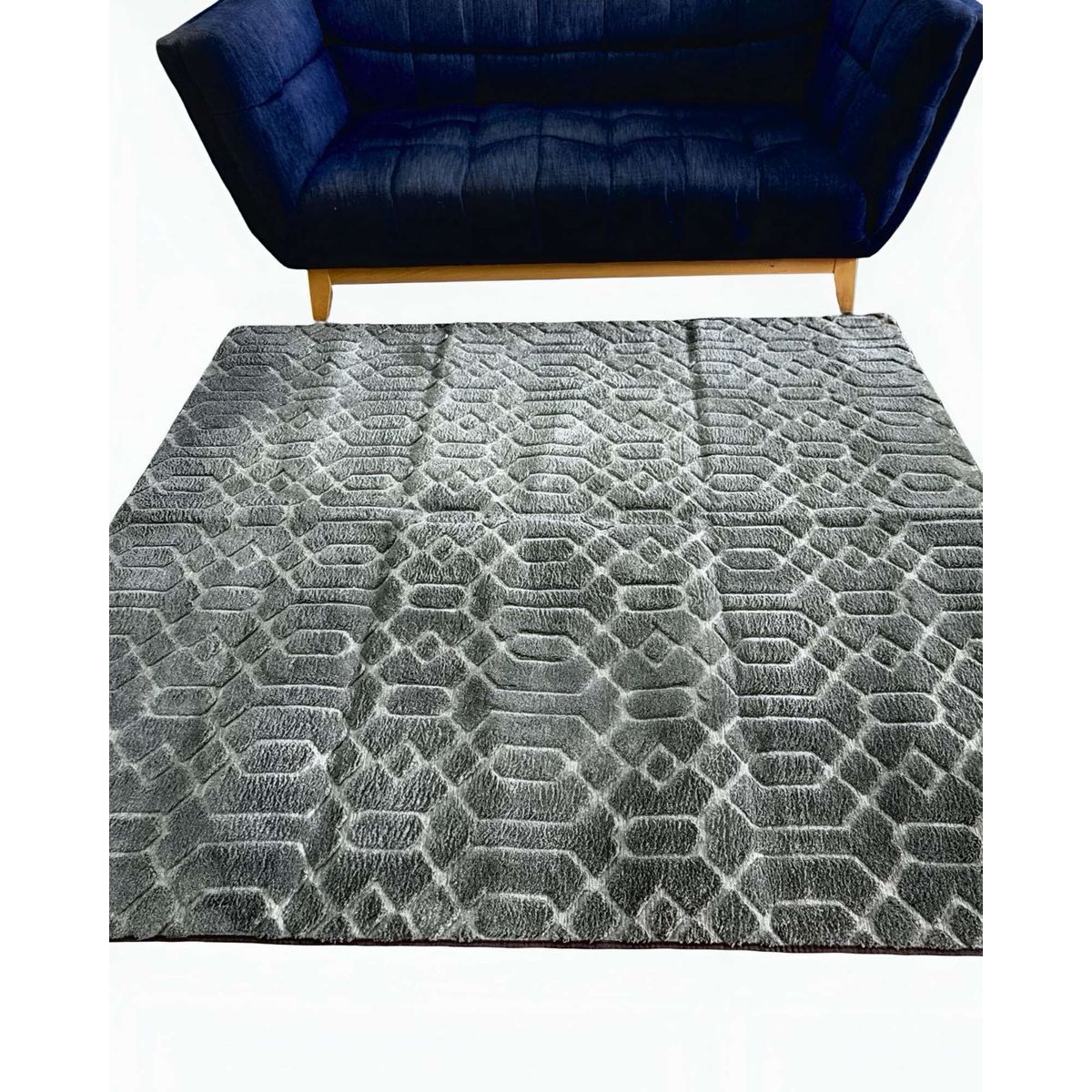 GENERICO - ALFOMBRA LIVING COMEDOR DISEÑO ELEGANTE 160X200CM GRIS CLARO