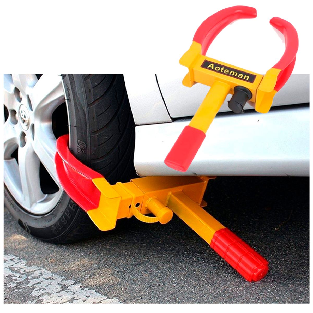 IRM - Traba Rueda Pitbul Antirrobo Auto Moto Ajustable