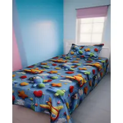 GENERICO - CUBRECAMA QUILT INFANTIL DE VERANO 5D PLAZA Y MEDIA 180 X 230 CM