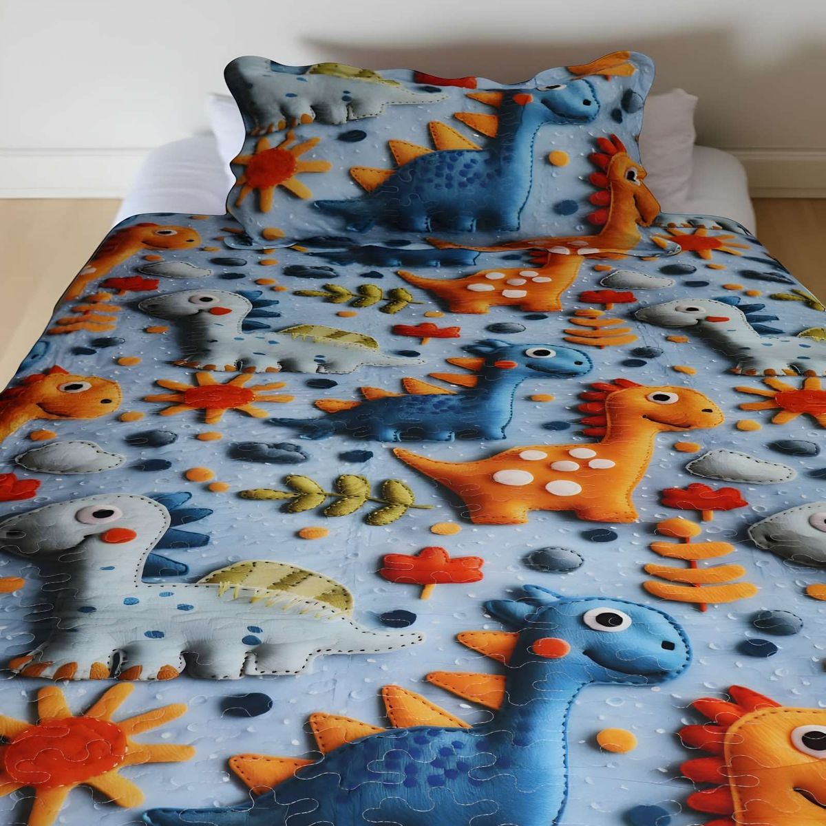 GENERICO - CUBRECAMA QUILT INFANTIL DE VERANO 5D PLAZA Y MEDIA 180 X 230 CM