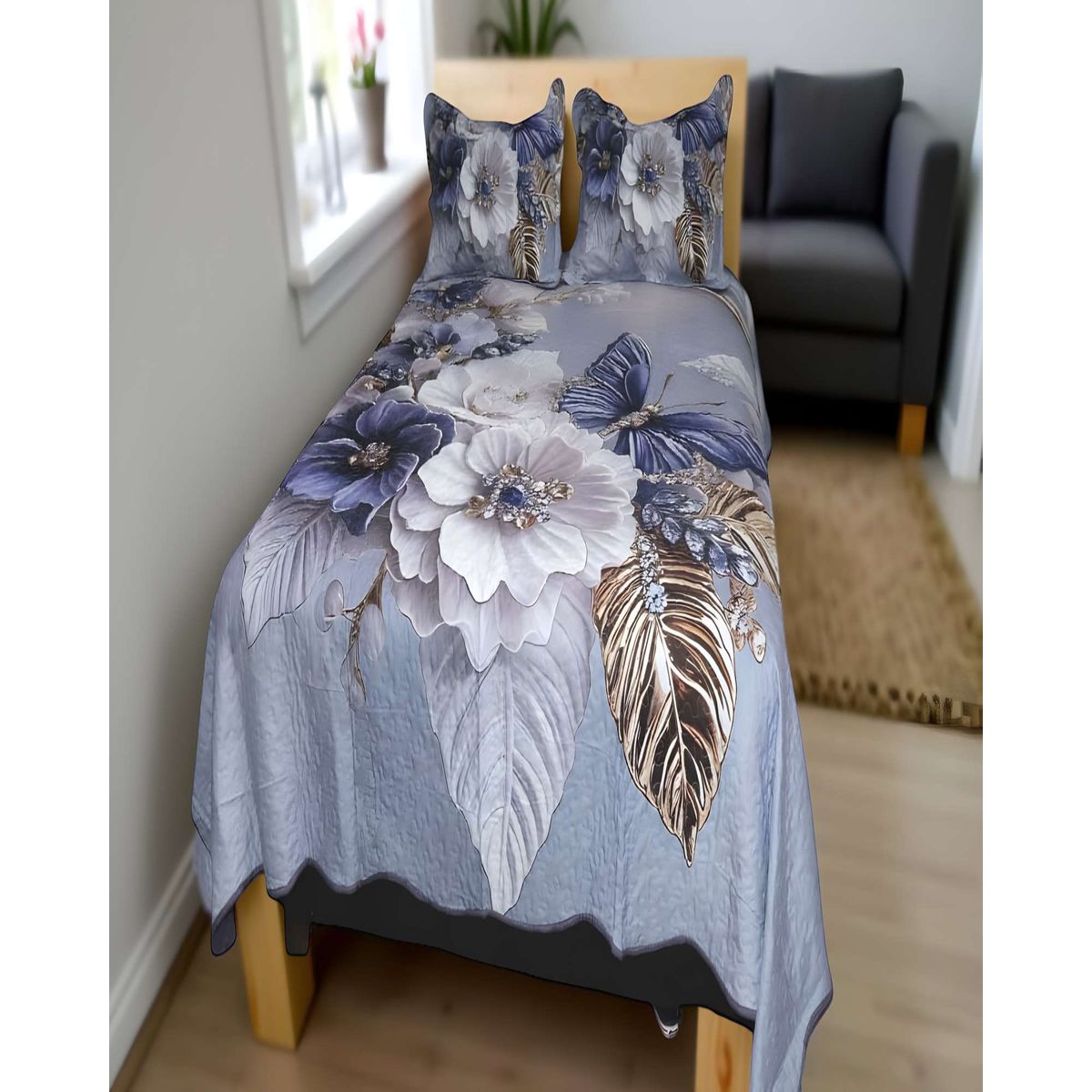 GENERICO - CUBRECAMA QUILT COLCHA DE VERANO 5D 2 PLAZAS 230 X 250 CM