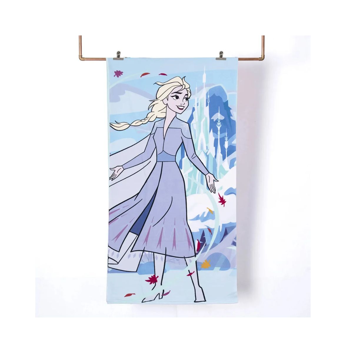 MASHINI - Toalla Playa Disney Niñoa 70x140cm + Morral Cordel - Frozen Castillo