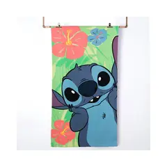 MASHINI - Toalla Playa Disney Niñoa 70x140cm + Morral Cordel - Stich Verde