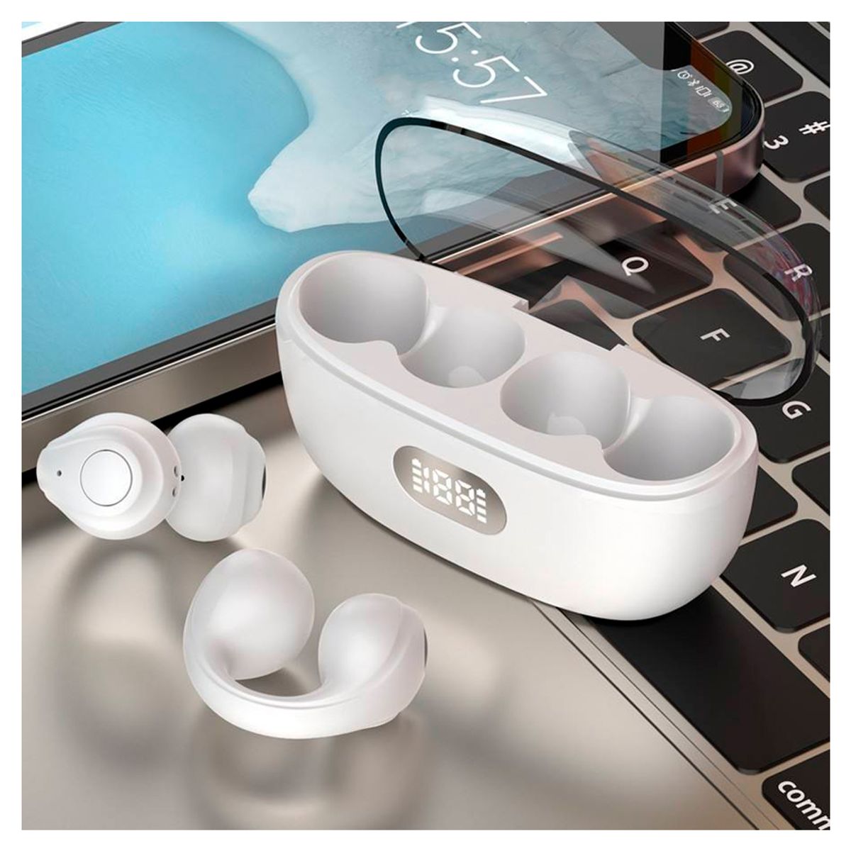 IRM - Audífonos Inalámbricos Bluetooth Clip-on Sport - Blanco