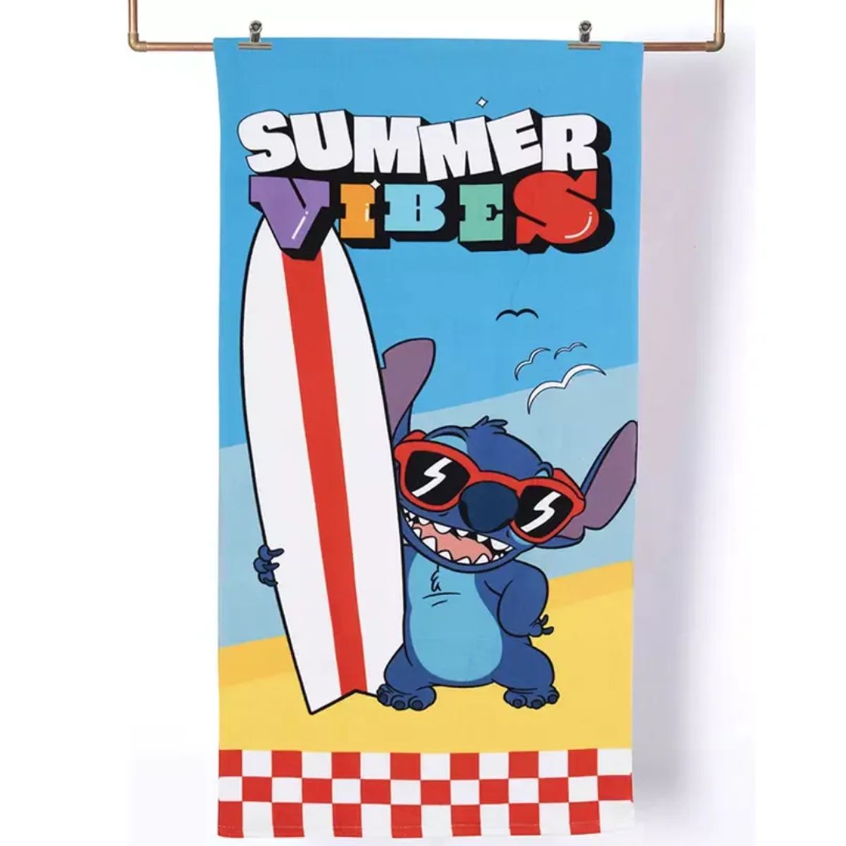 MASHINI - Toalla Playa Disney Niñoa 70x140cm + Morral Cordel - Stich Playa