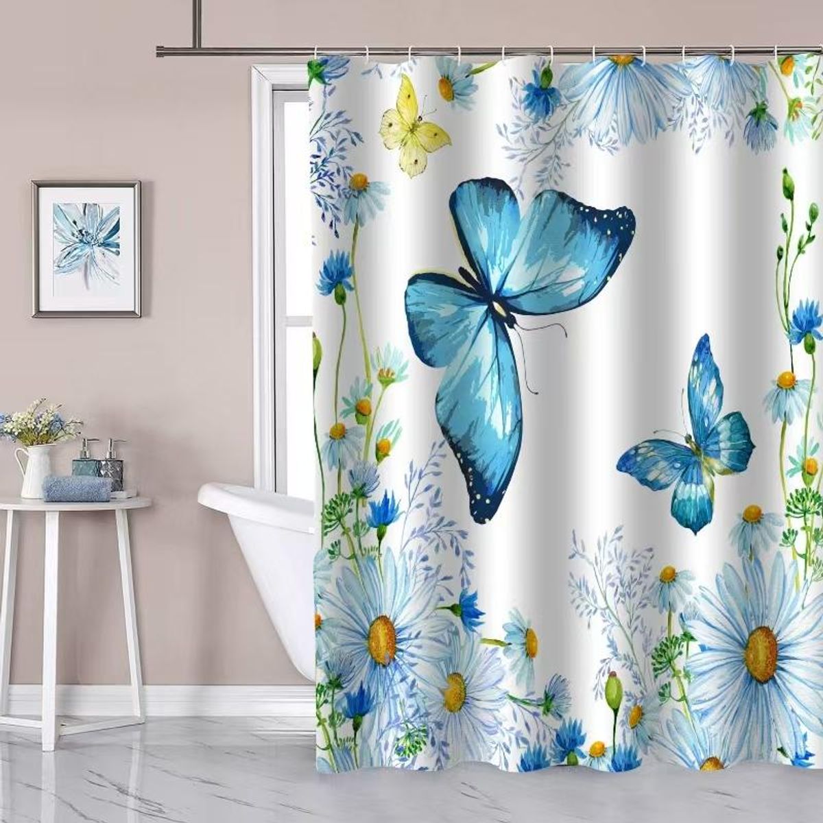 GENERICO - Cortina De Baño Ducha Moderna Tela Impermeable Decorativa