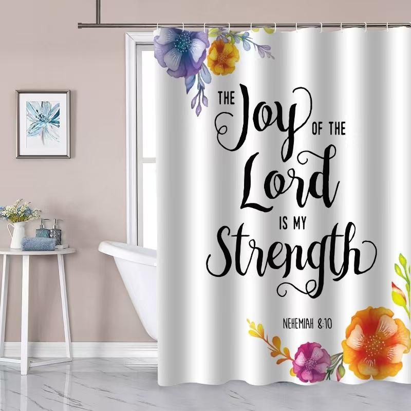 GENERICO - Cortina De Baño Ducha Moderna Tela Impermeable Decorativa