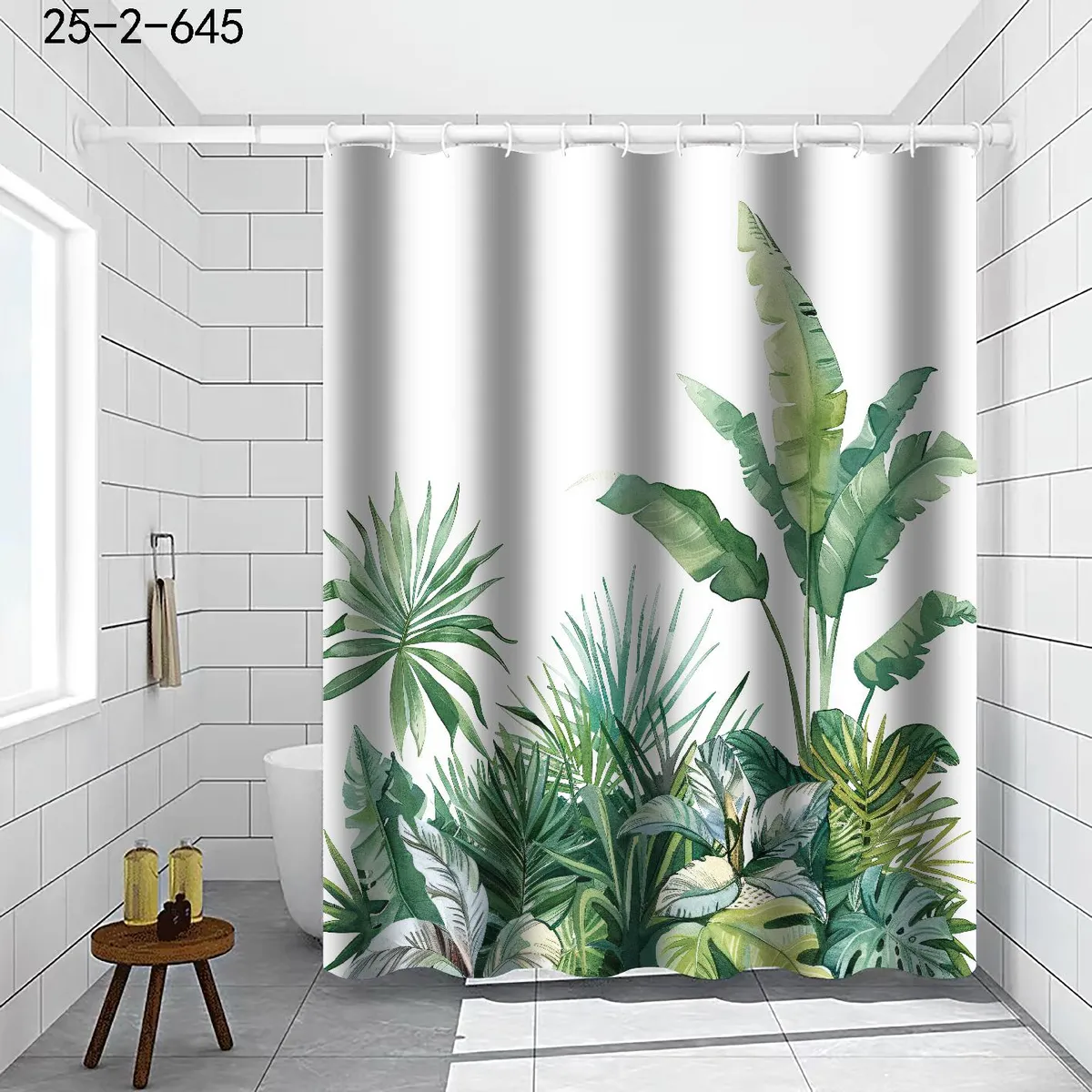 GENERICO - Cortina De Baño Ducha Moderna Tela Impermeable Decorativa