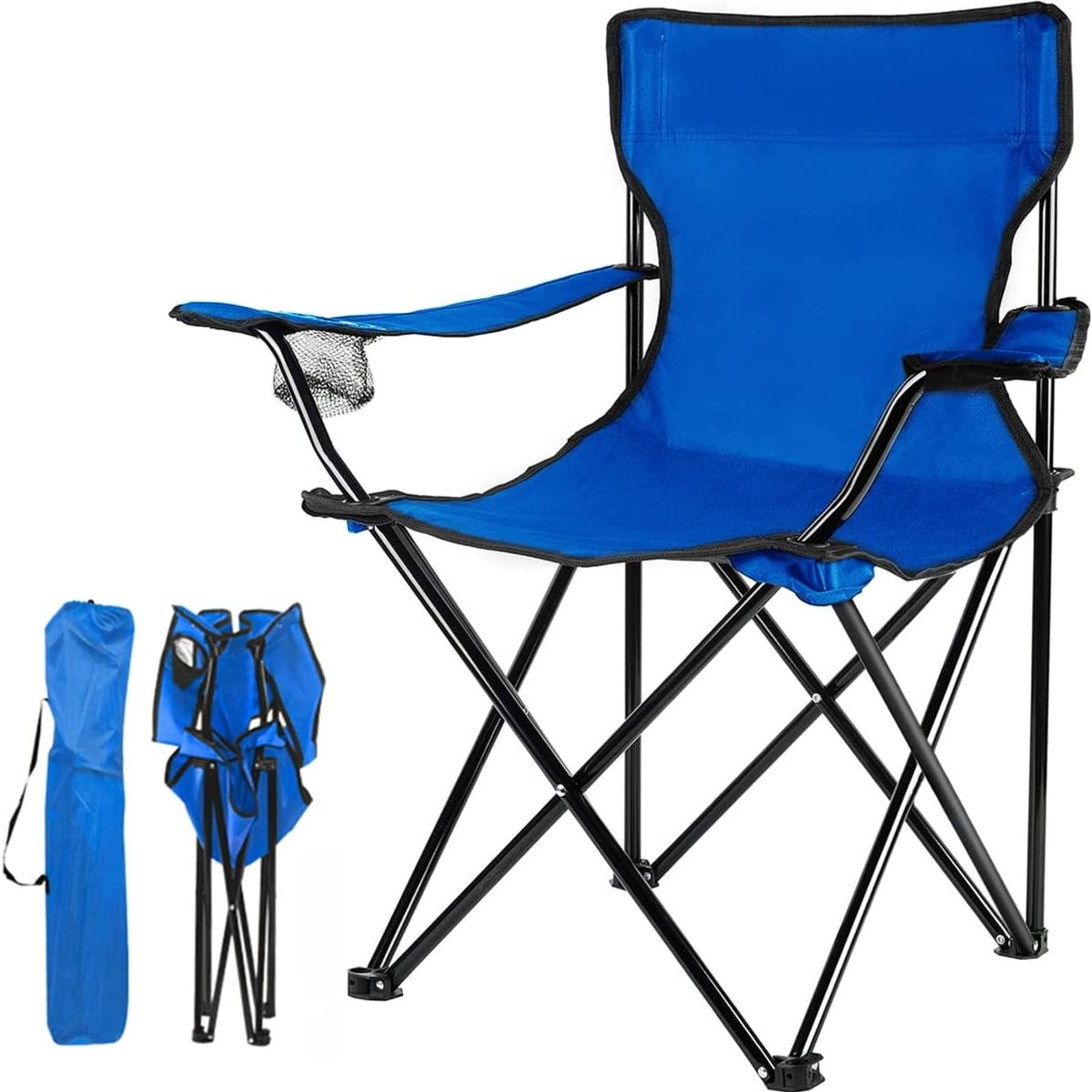 GENERICO - Silla De Camping Playa Plegable Con Posavasos Y Reposabrazos