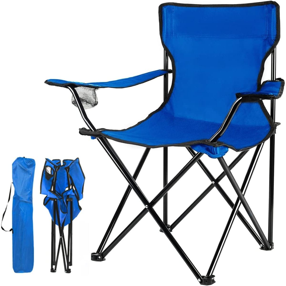 GENERICO - Silla De Camping Playa Plegable Con Posavasos Y Reposabrazos