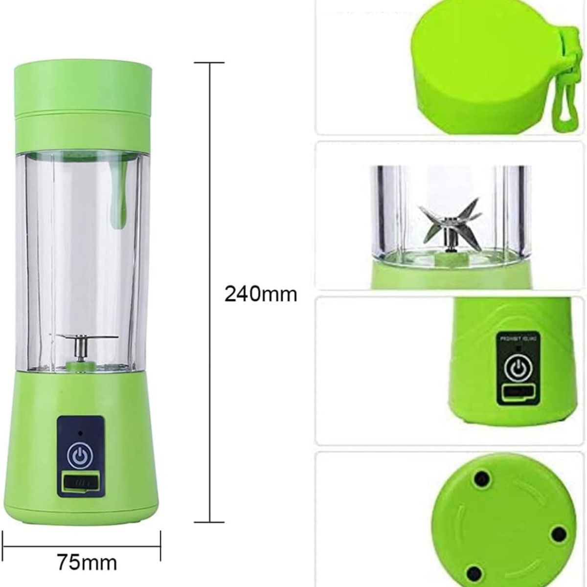 MOVI - Batidora Portátil Recargable USB Verde - Mezcla en Cualquier Lugar