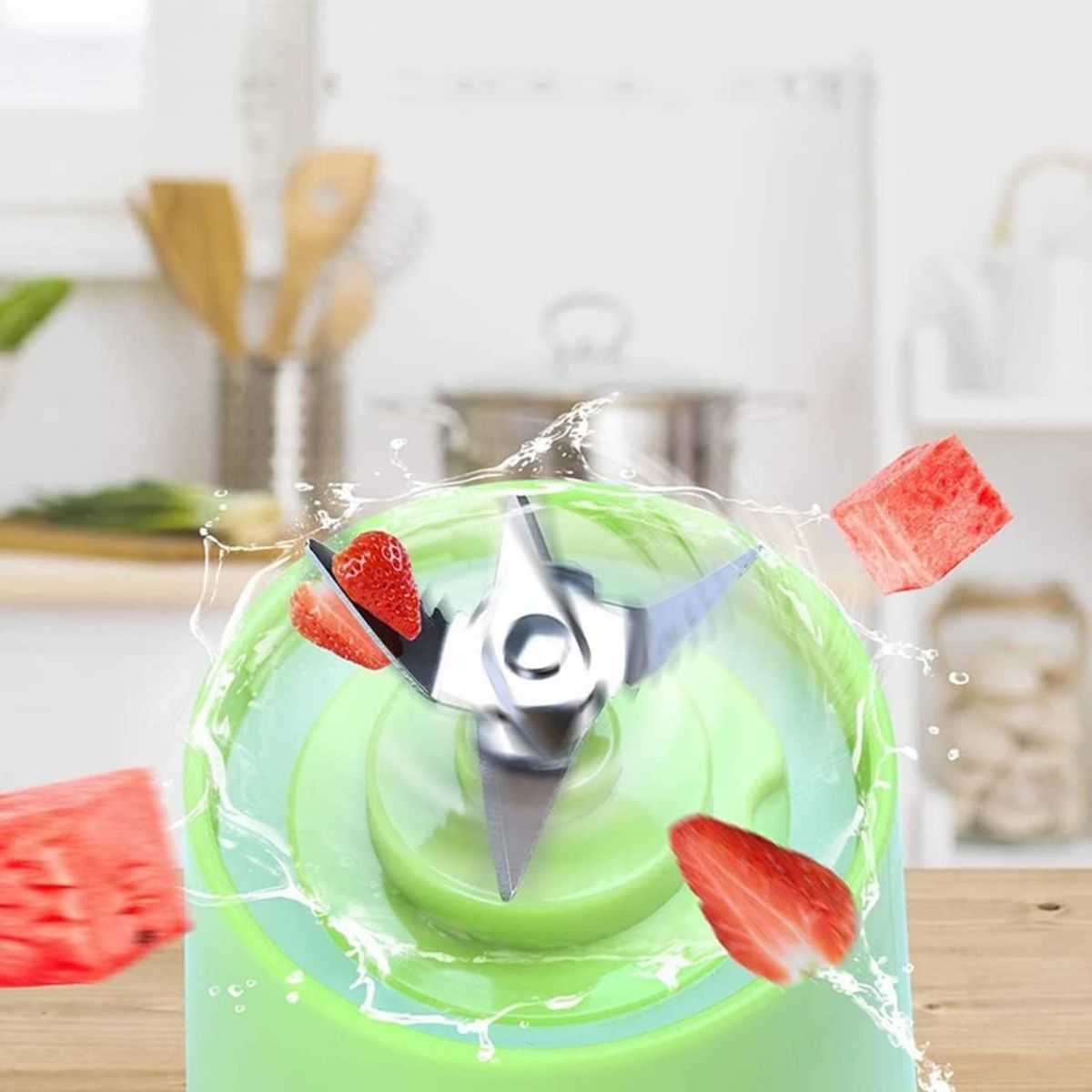 MOVI - Batidora Portátil Recargable USB Verde - Mezcla en Cualquier Lugar