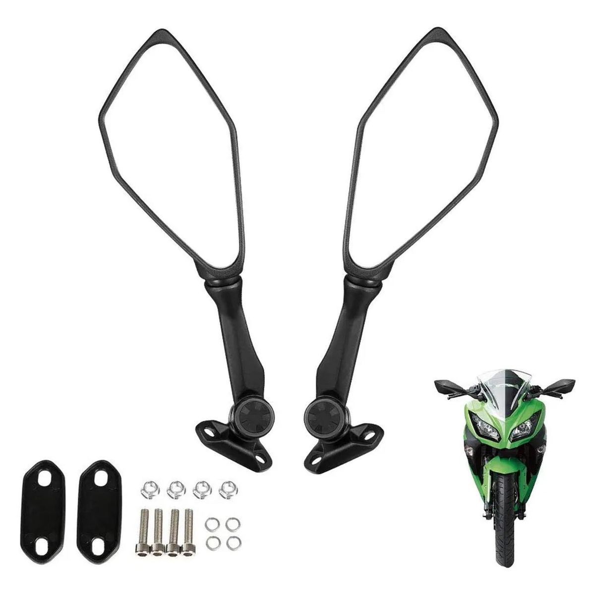 GENERICO - Espejos Para Moto Kawasaki Ninja 300 Abatibles