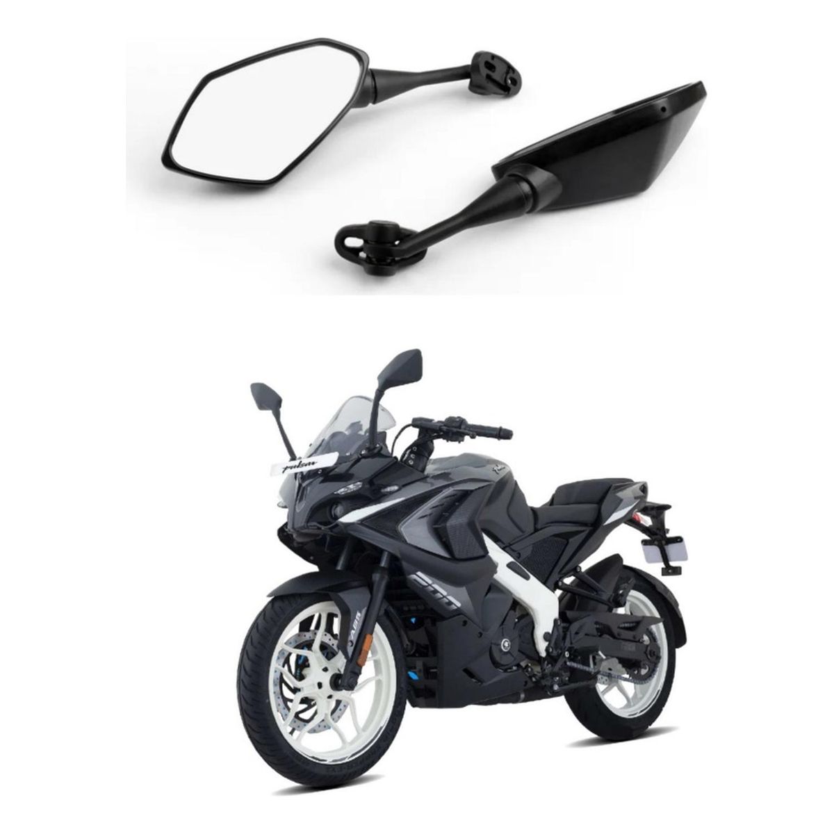 GENERICO - Espejos Deportivos Para Moto Bajaj Pulsar Rs 200