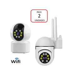 VIPA - Cámaras Seguridad Interior y Exterior IP WIFI HD Pack 2 camaras