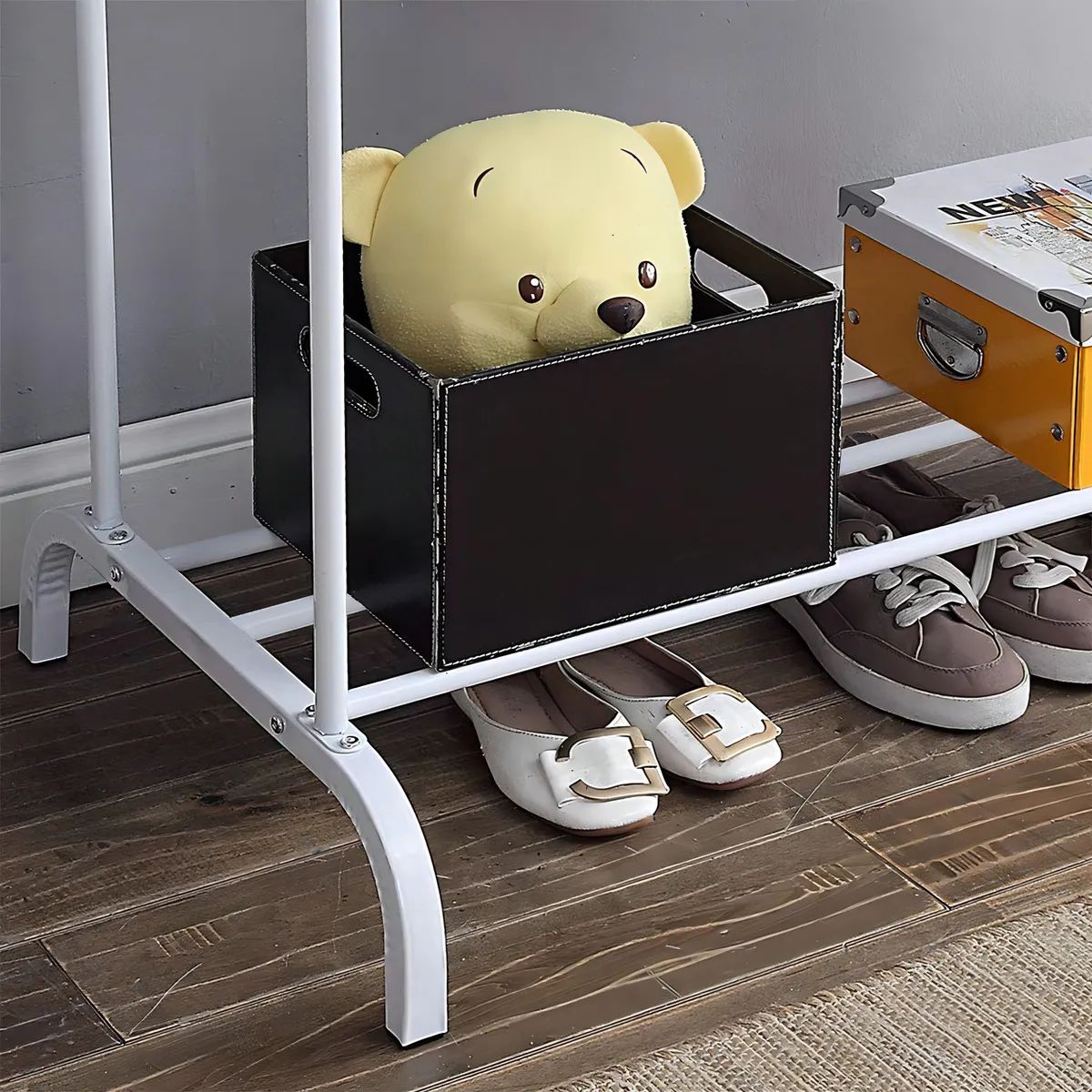 GENERICO - Perchero Organizador Colgante de Ropa Doble Barra Tendedero Metálico Colgador