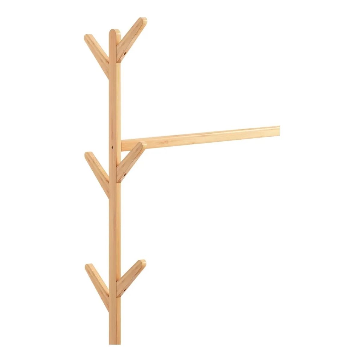 GENERICO - Perchero Organizador De Madera Con Ruedas 60cm