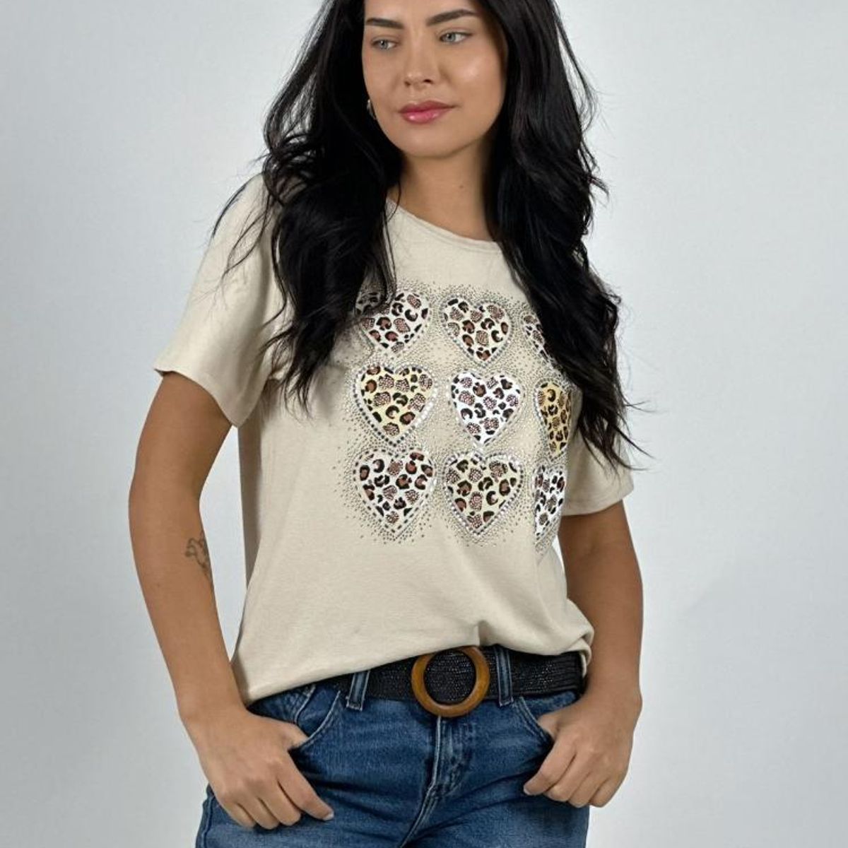 ENIGMATICA BOUTIQUE - Polera Algodón Corazones Print