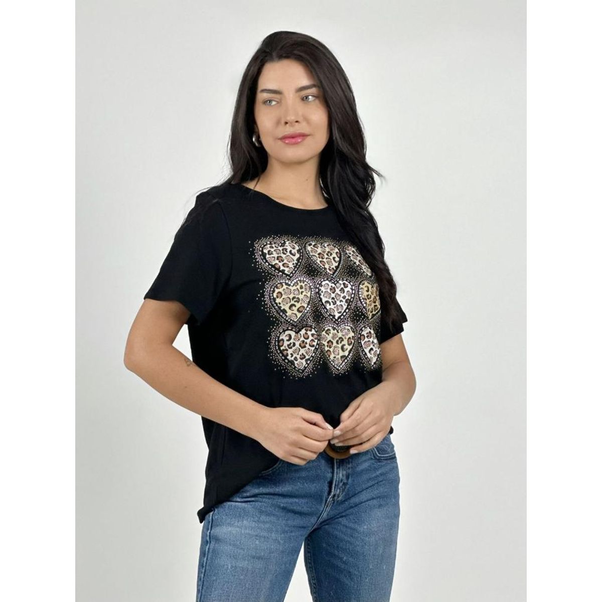 ENIGMATICA BOUTIQUE - Polera Algodón Corazones Print