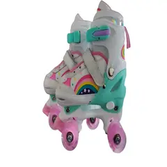 GENERICO - PATIN 4 RUEDAS CON LUCES Y KIT TALLA M 35-38 BLANCO