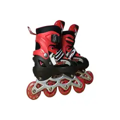 GENERICO - PATIN LINEAL CON LUCES Y KIT TALLA M 35-38 ROJO