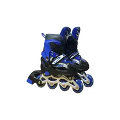 GENERICO - PATIN LINEAL CON LUCES Y KIT TALLA M 35-38 AZUL OSCURO