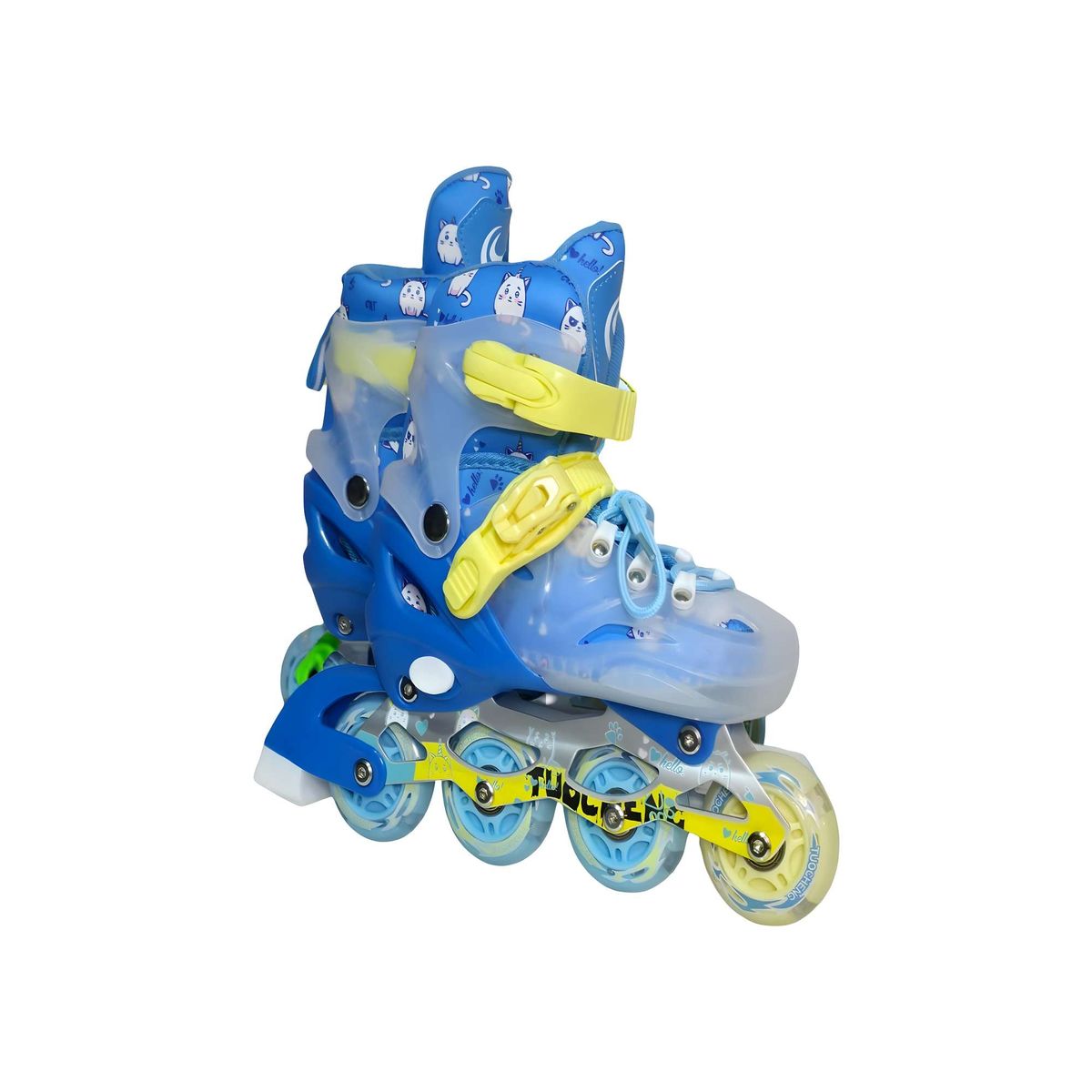 GENERICO - PATIN LINEAL CON LUCES Y KIT TALLA M 35-38 AZUL CLARO