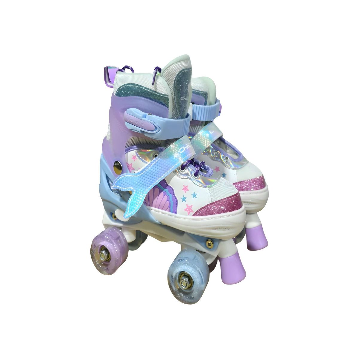 GENERICO - PATIN 4 RUEDAS CON LUCES Y KIT TALLA M 35-38 MUILTICOLOR2