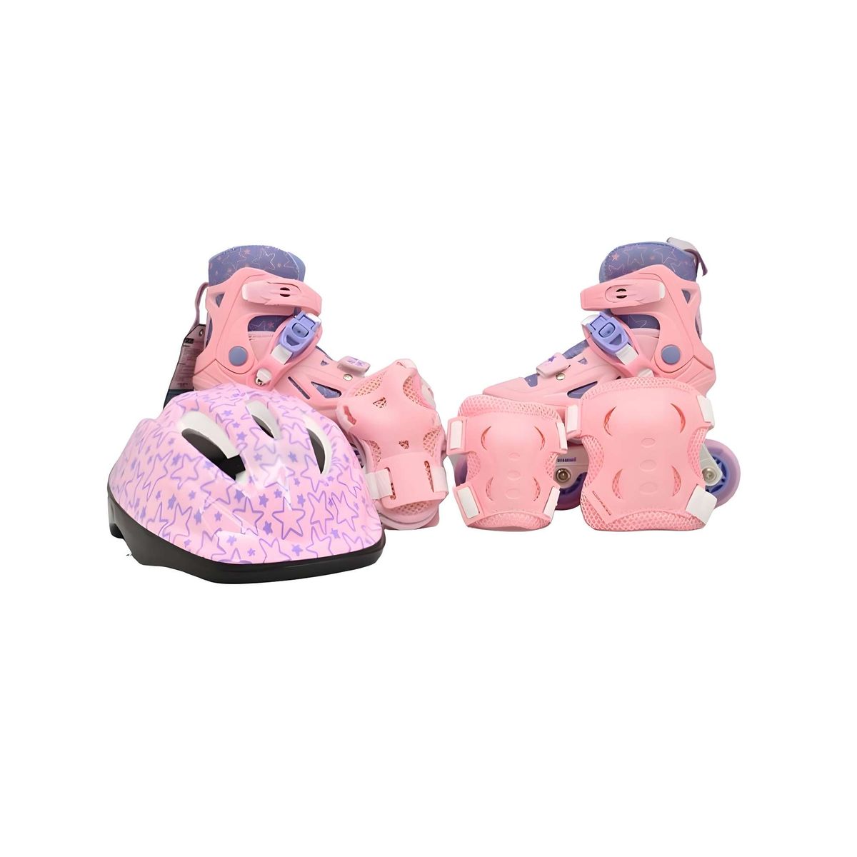 GENERICO - PATIN LINEAL RUEDAS ILUMINADAS CON SET DE SEGURIDAD S 31-34