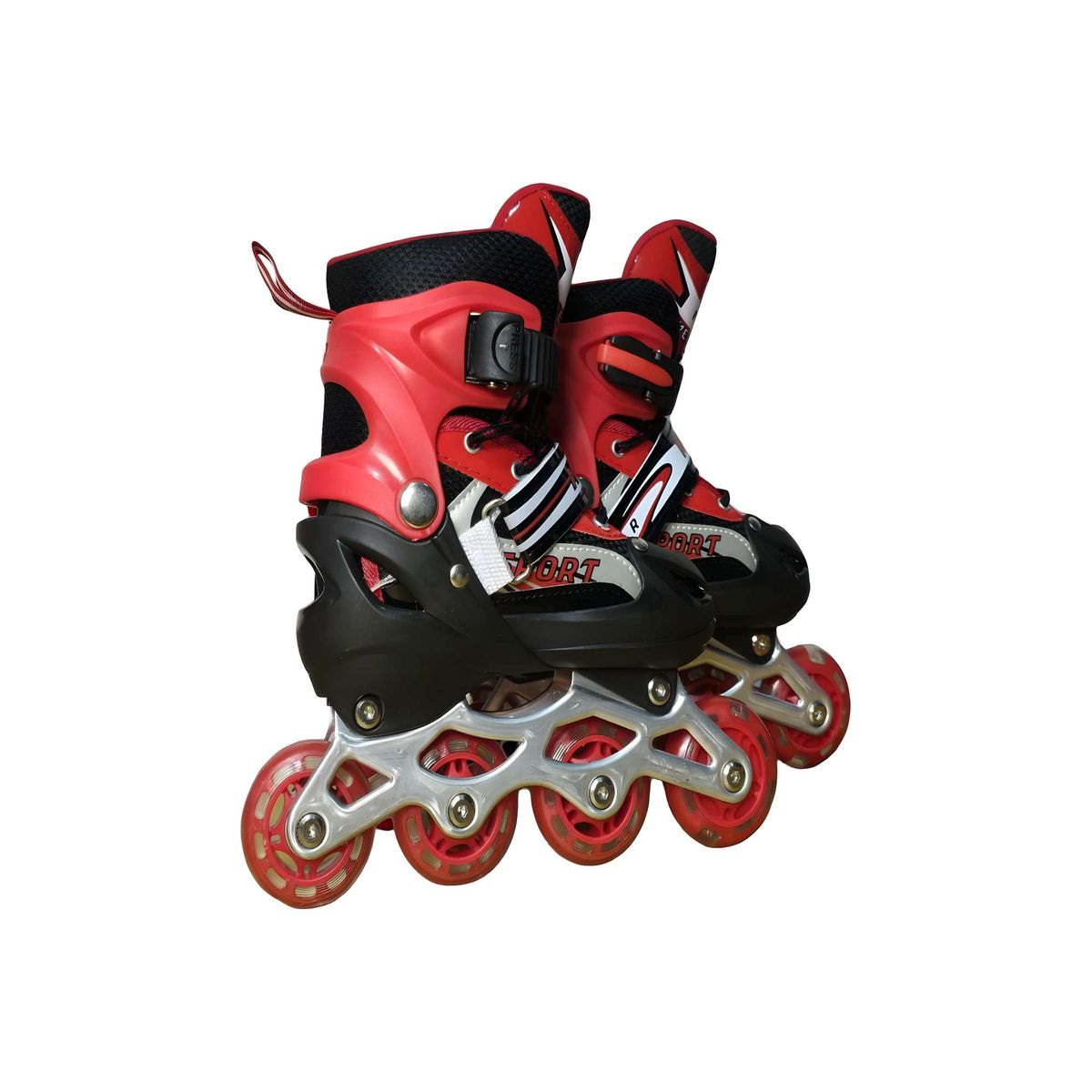 GENERICO - PATINES LINEAL CON LUCES Y KIT TALLA S 31-34 ROJO