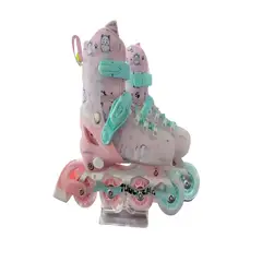 GENERICO - PATINES LINEAL CON LUCES Y KIT TALLA S 31-34 ROSA2