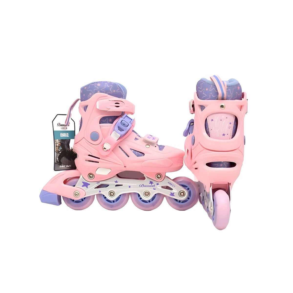 GENERICO - PATINES LINEAL RUEDAS ILUMINADAS CON SET DE SEGURIDAD S 31-34