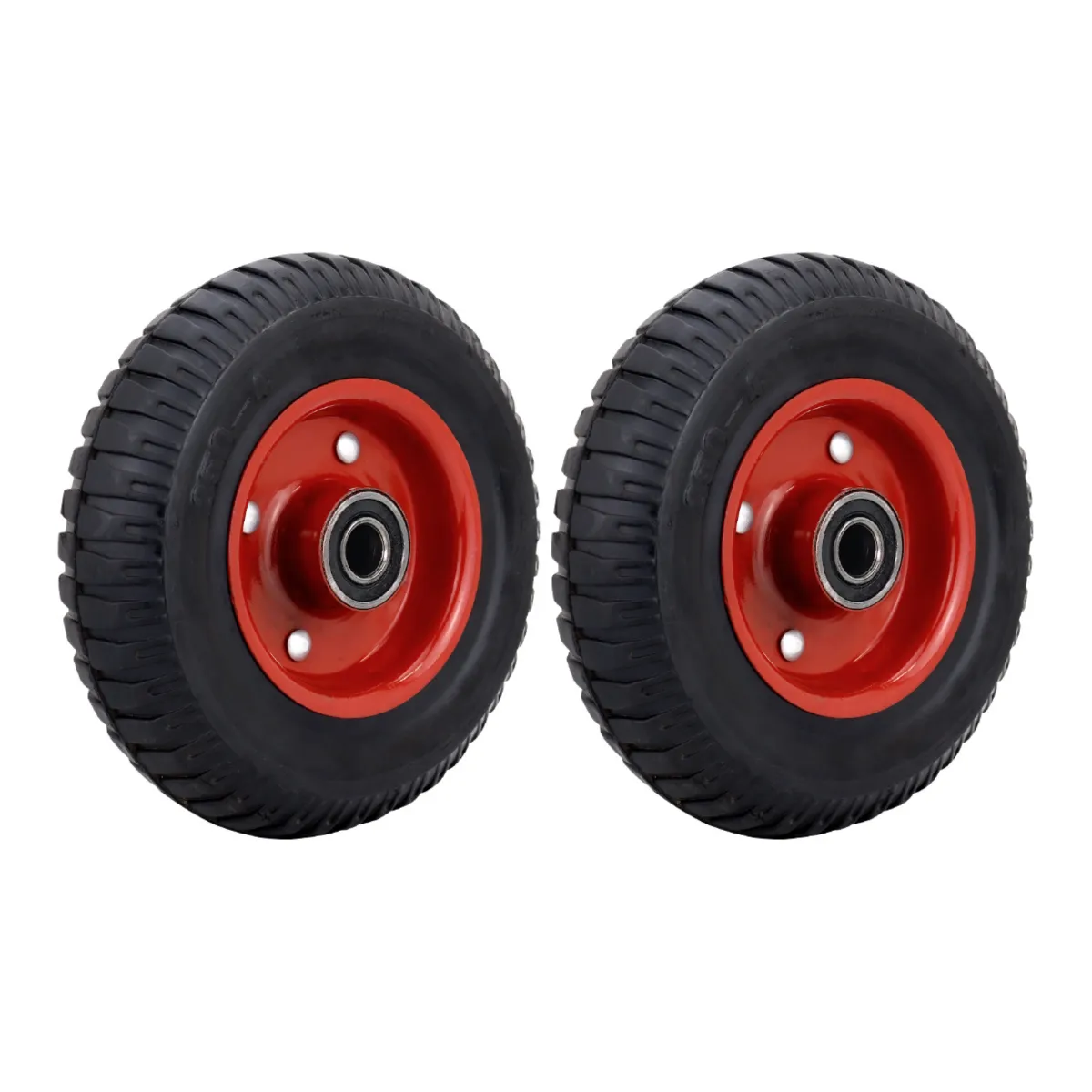 ATURE - 2 Ruedas De Goma Con Núcleo De Hierro Rojo De 8 Pulgadas.