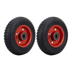 ATURE - 2 Ruedas De Goma Con Núcleo De Hierro Rojo De 8 Pulgadas.