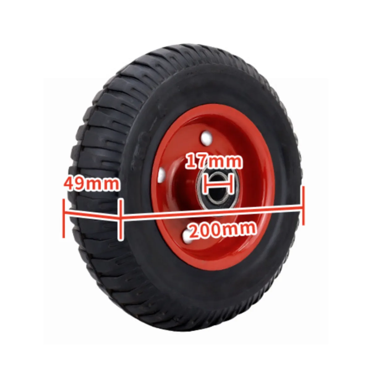 ATURE - 2 Ruedas De Goma Con Núcleo De Hierro Rojo De 8 Pulgadas.
