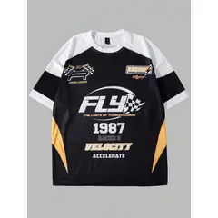 KIRAMA CLOTHING STORE - Camiseta negra “Speed Legend” estilo racing