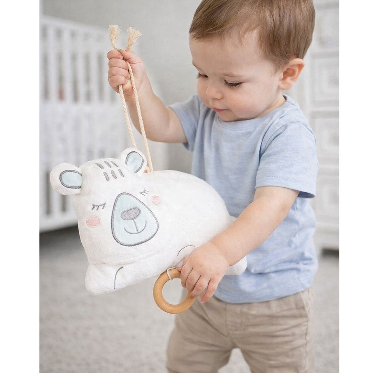 GENERICO - Juguete musical de peluche para apego de bebé OSO POLAR