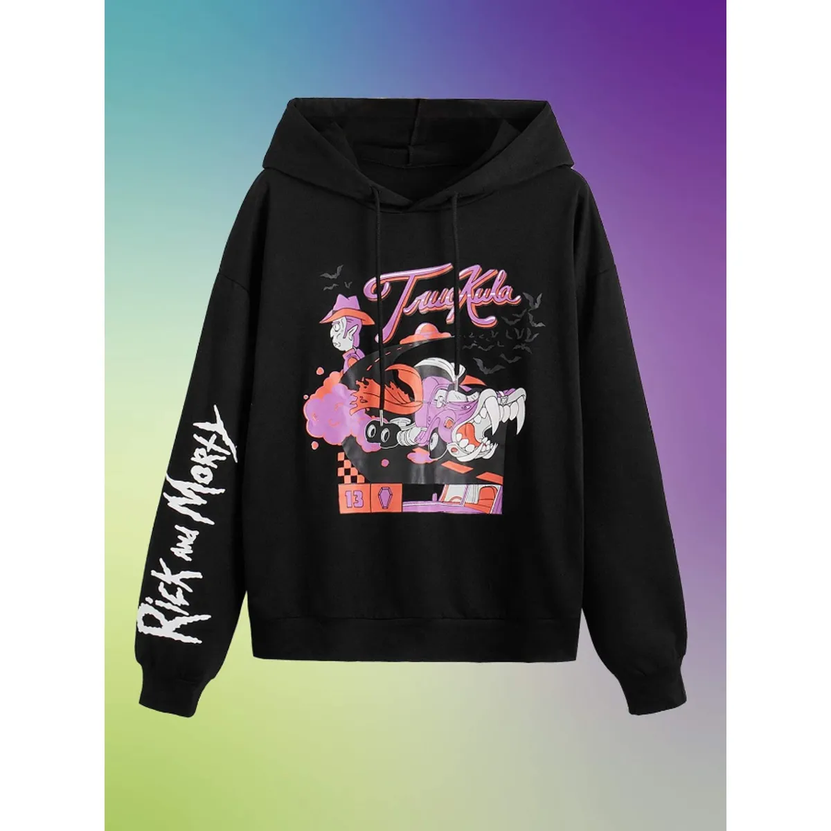 KIRAMA CLOTHING STORE - Hoodie negro “True Kula” con diseño Rick and Morty