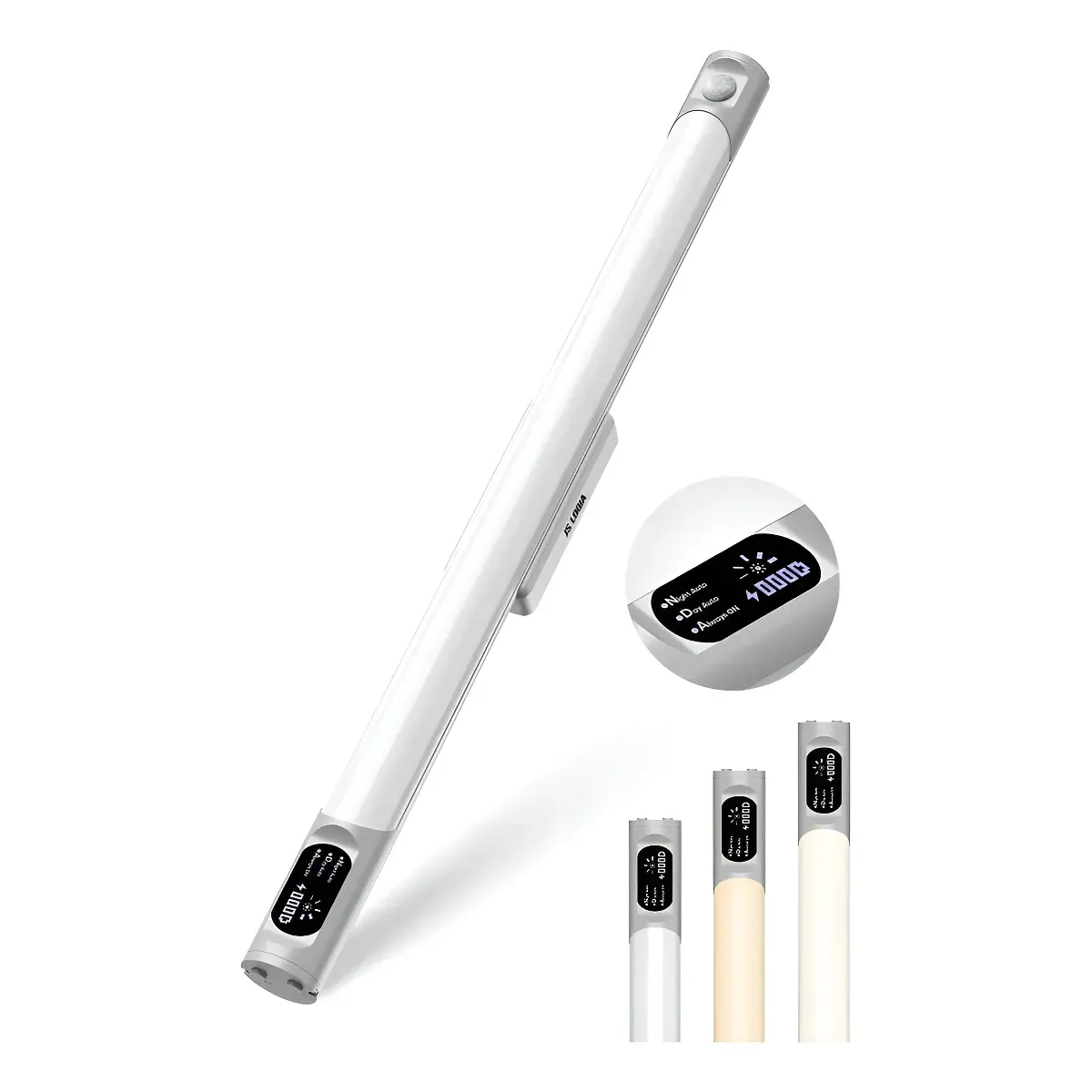 GENERICO - Luz Barra Clóset Con Sensor Movimiento 38cm Pantalla Digital Estructura Blanco