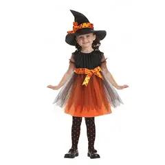 EDWINAYY - Disfraz Bruja Brujita con Sombrero Talla 3 a 4 años-amarillo-120